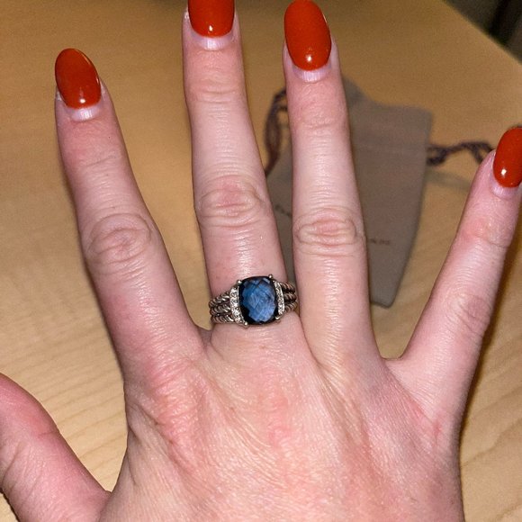 David Yurman Jewelry - David Yurman Petite Wheaton Ring in Hampton Blue Topaz Size 6